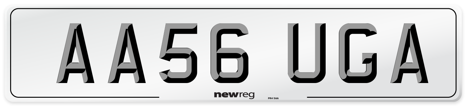 AA56 UGA Number Plate from New Reg